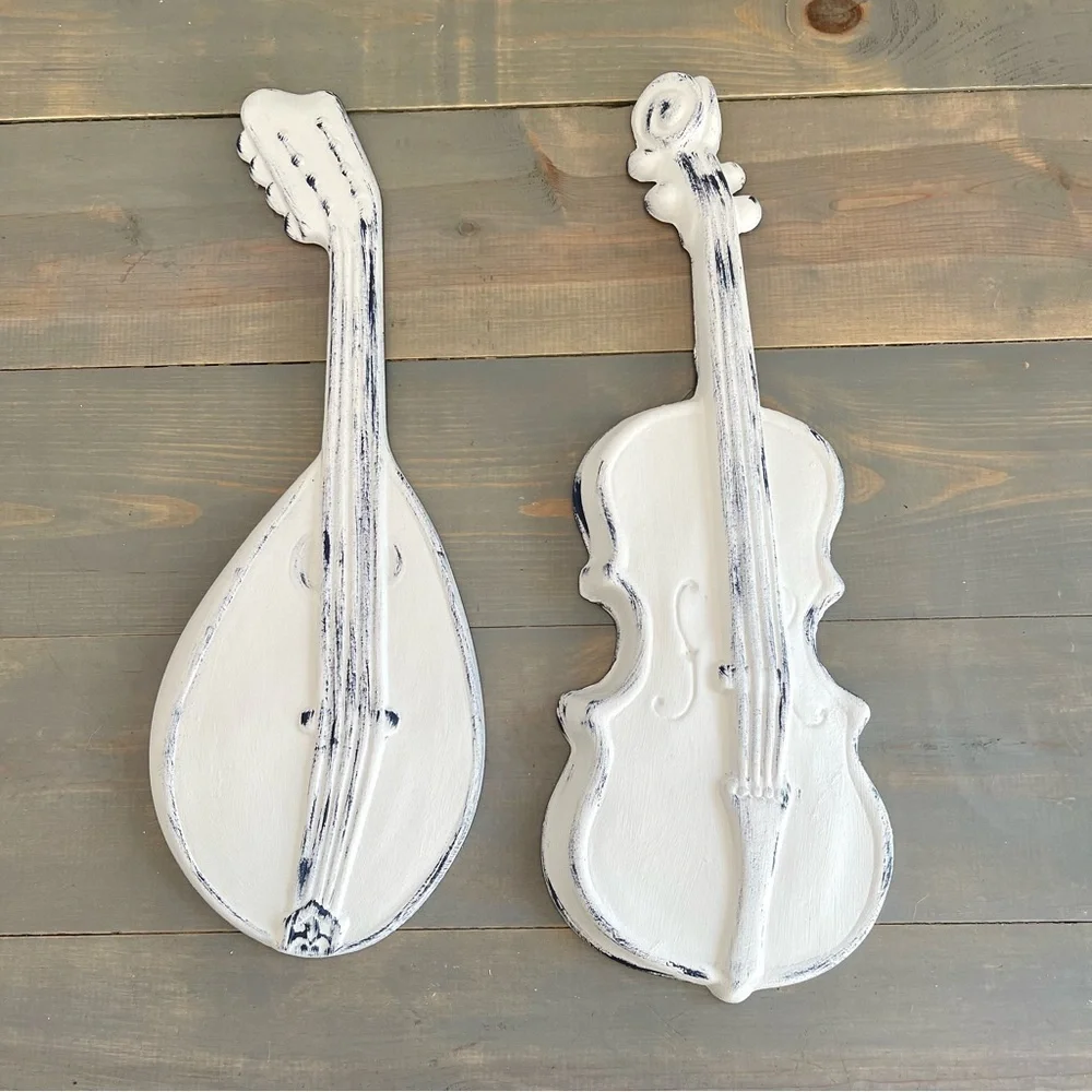 Eclectic Revival Distressed Upcycled Vintage 1960 Royal Hanging Violin Mandolin - Picture 8 of 9